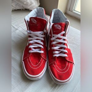 Red High Top Vans size 10.5